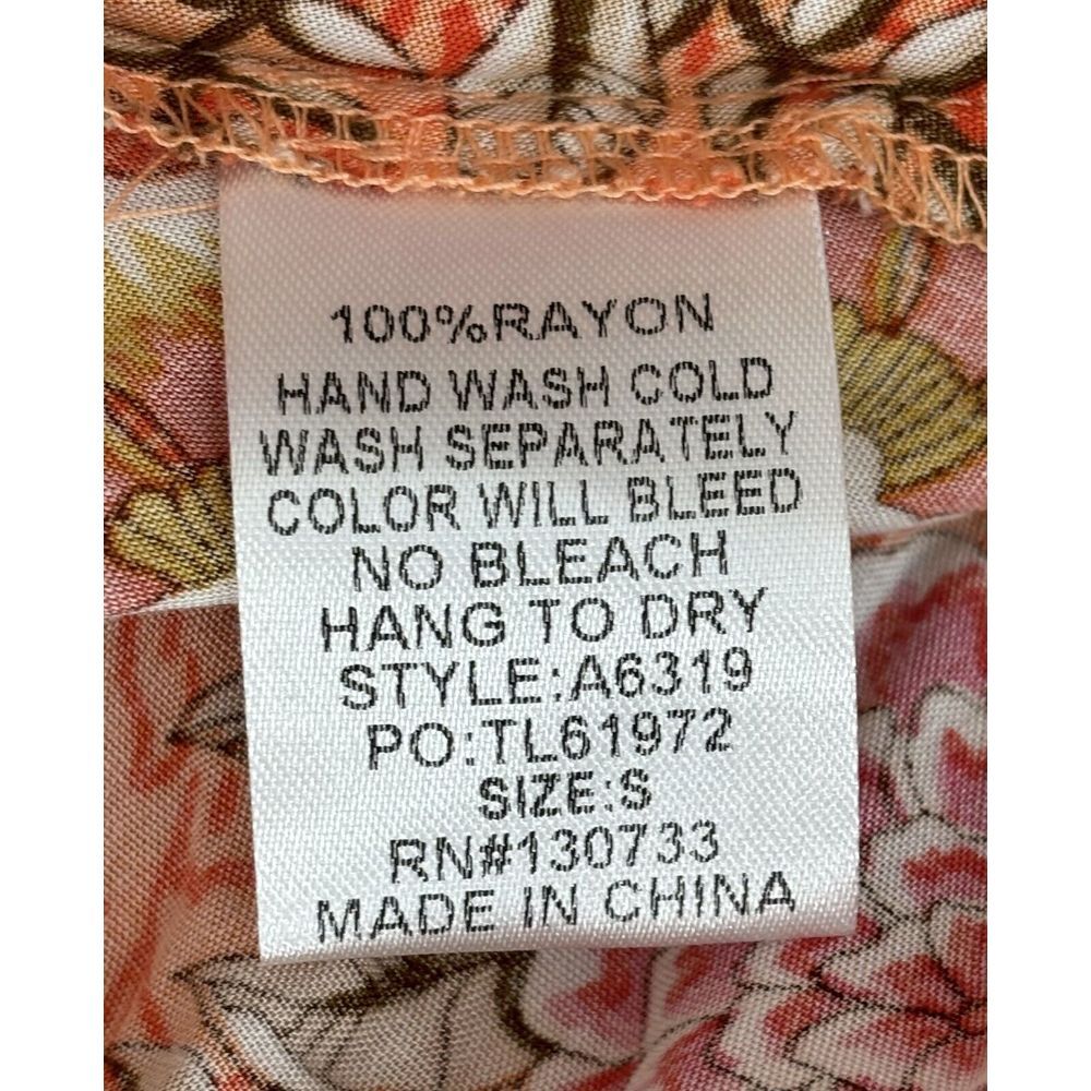 Umgee Size Small Tangerine Orange Floral Print Hi Low Midi Dress Boho Beach NWT - Picture 4 of 9